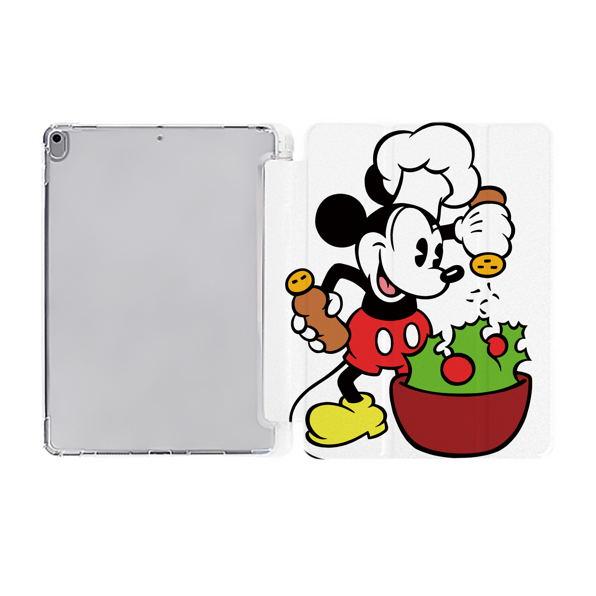 （画像用） ミッキーマウス Mickey Mouse IPad ケース ペン収納付き 三つ折りスタンド PUレザー×シリコン 対応機種9.5/10.5/10.9インチ